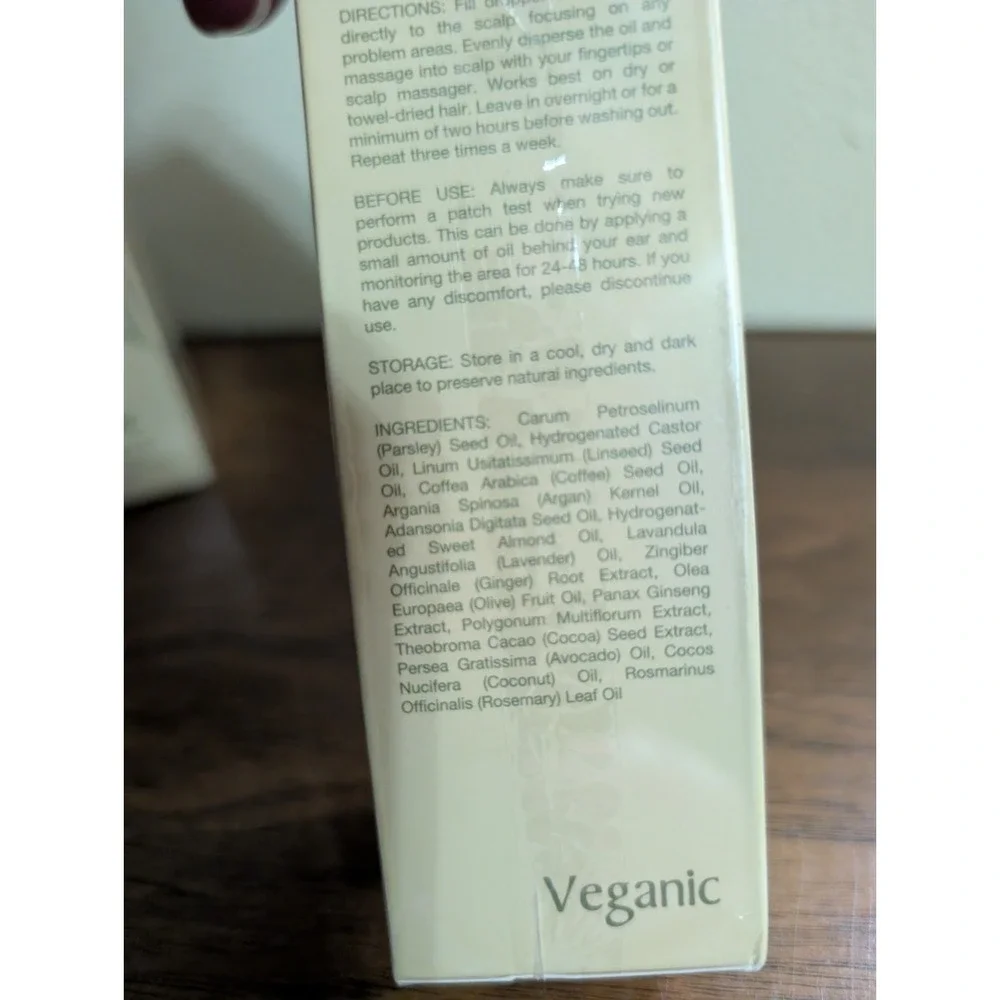 Veganic Natural Hair Growth Oil 2oz Lot Rosemary Castor Argan Coconut Oil X 3